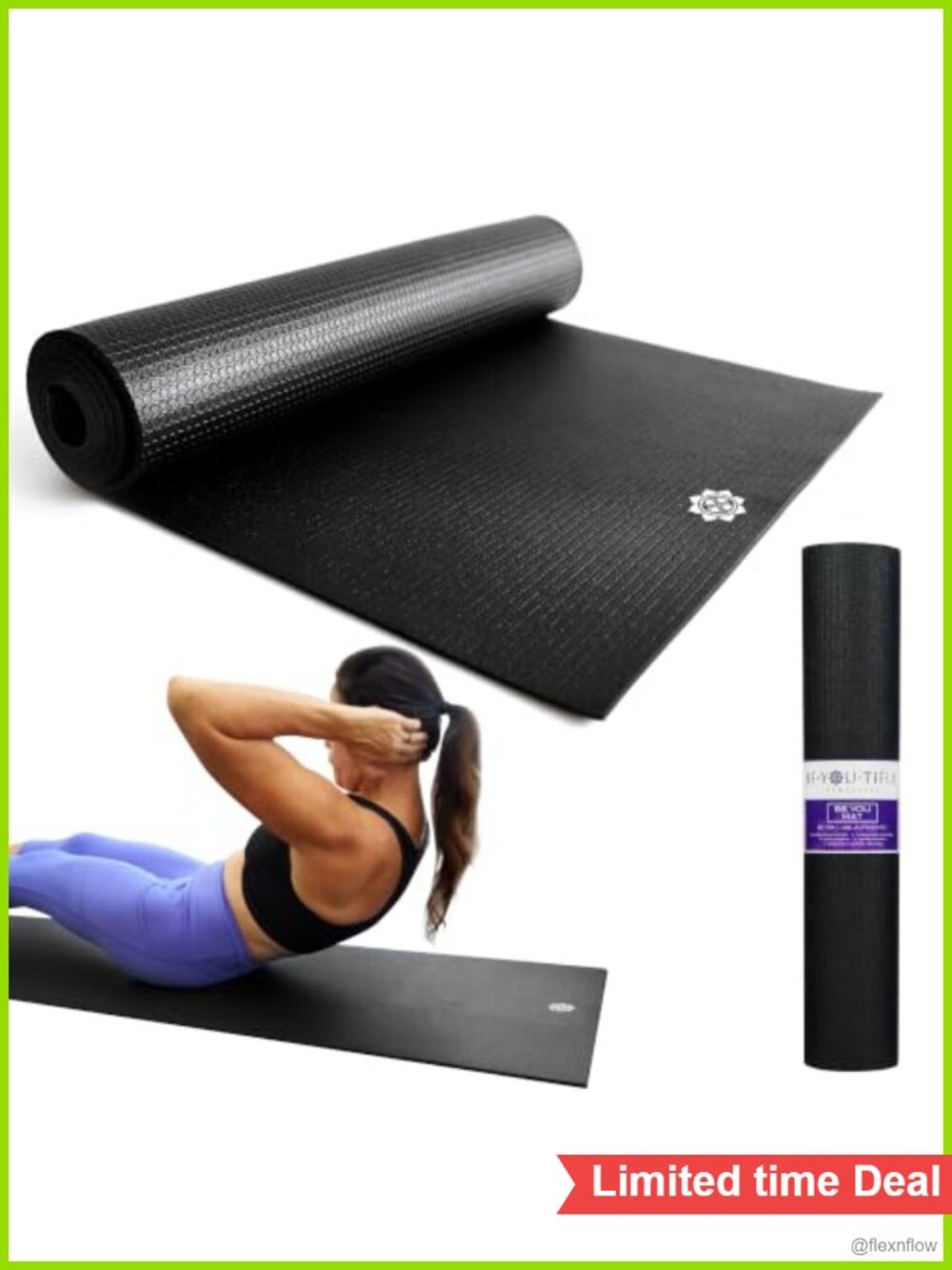 6mm High-Density Yoga Mat 24 x 72 Non-Slip Closed-Cell